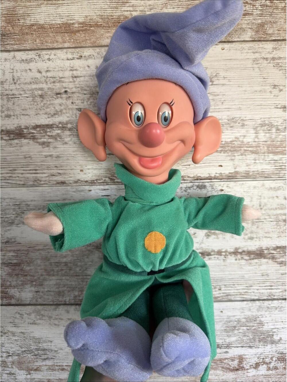 Mattel Disney Snow White DOPEY Dwarf Disney Doll Eyes Ears Wiggle 14" 1993